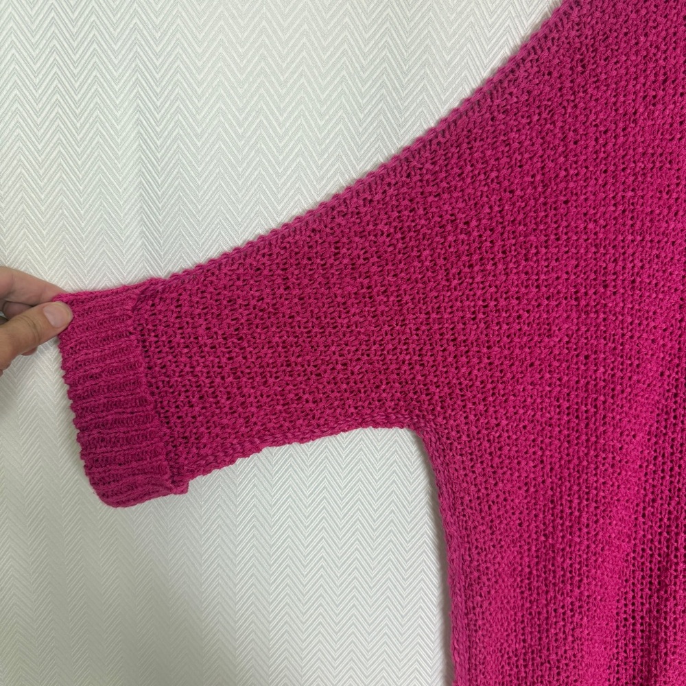 She + Sky Open Knit V-Neck Sweater One Size - Picture 4 of 8